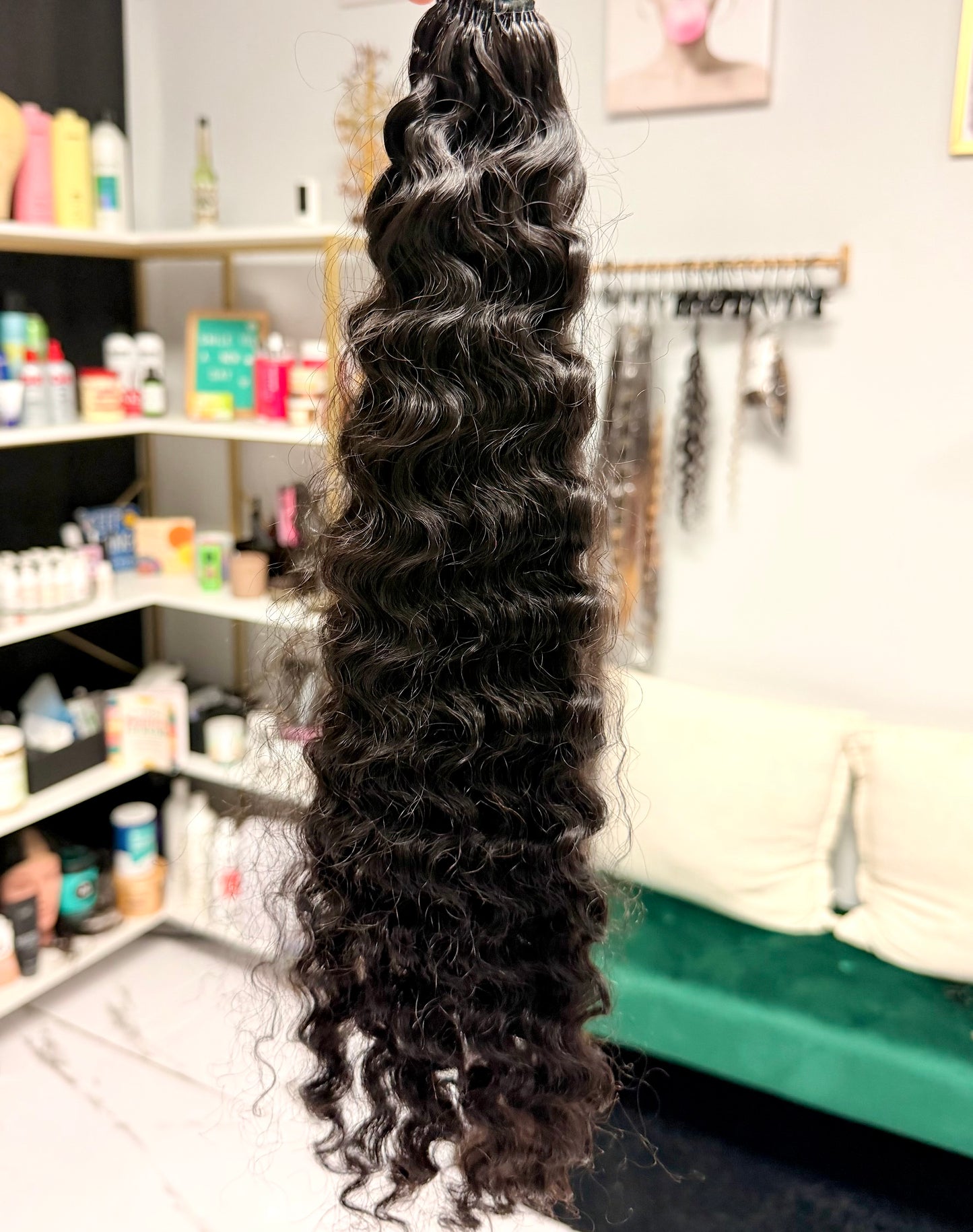 Feather Crotchet ‘Island Bae’ Wavy Human Hair