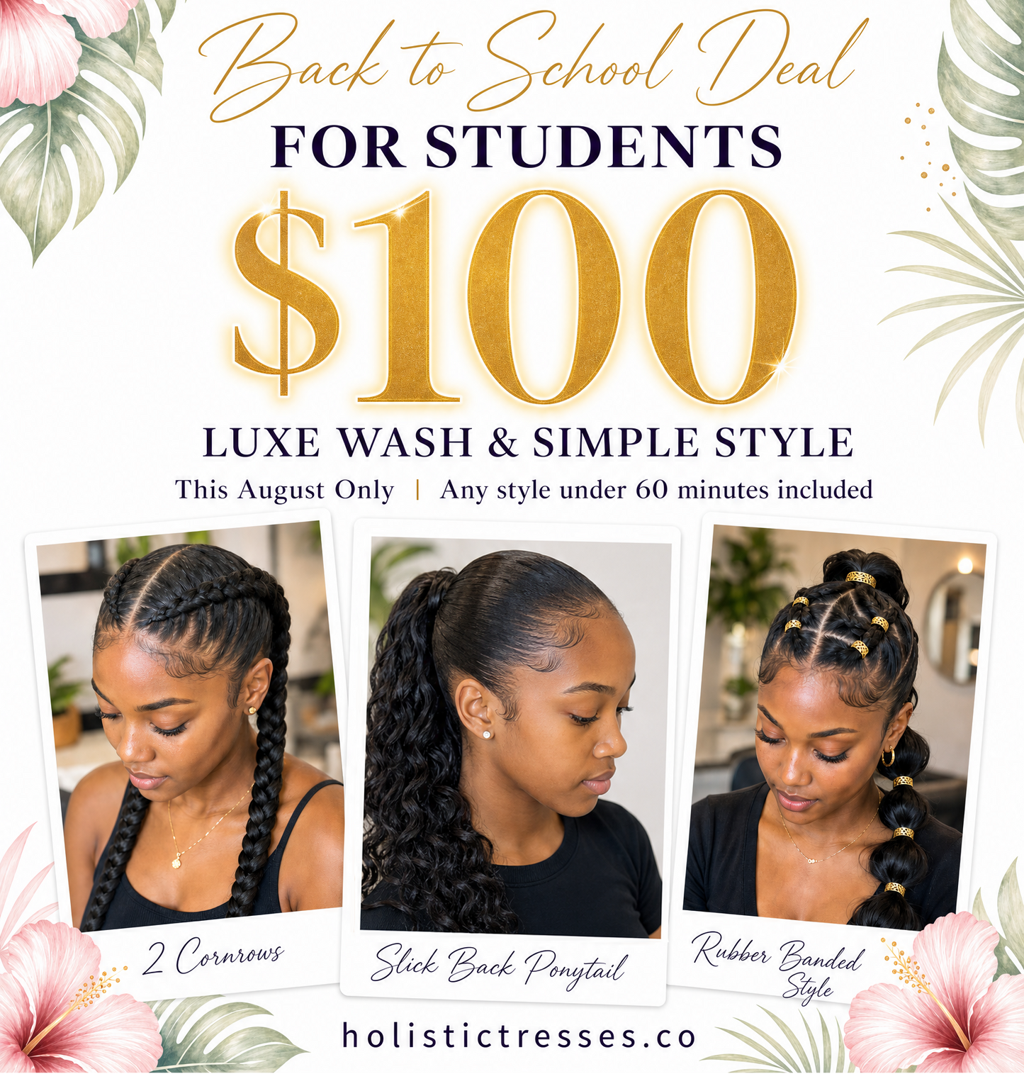 Back to School Special – Luxe Wash & Simple Style at Holistic Tresses Miami