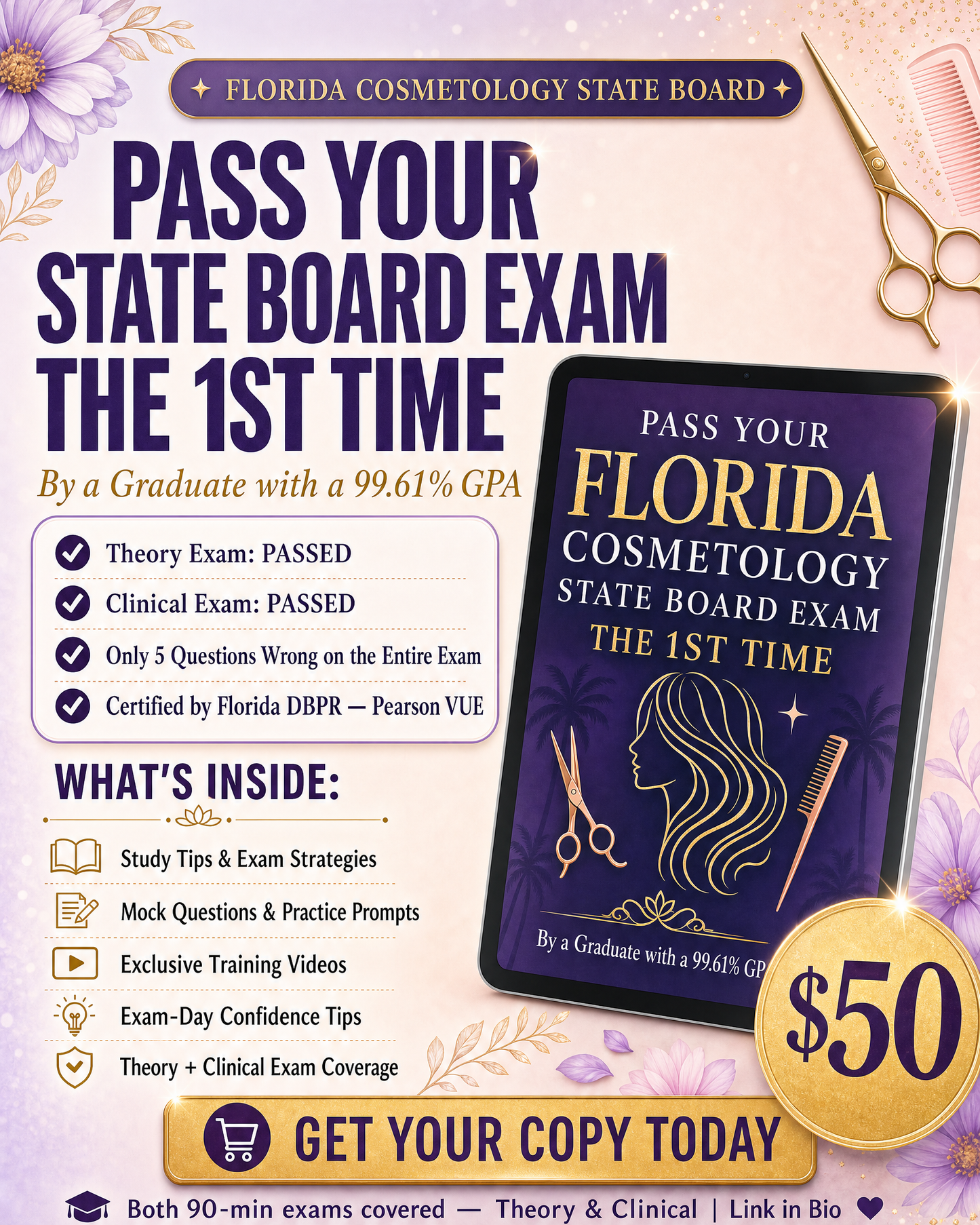 Pass Your Florida Cosmetology State Board Exam — Digital Study Guide