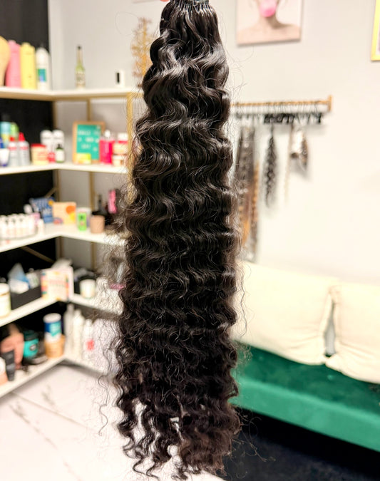 Feather Crotchet ‘Island Bae’ Wavy Human Hair