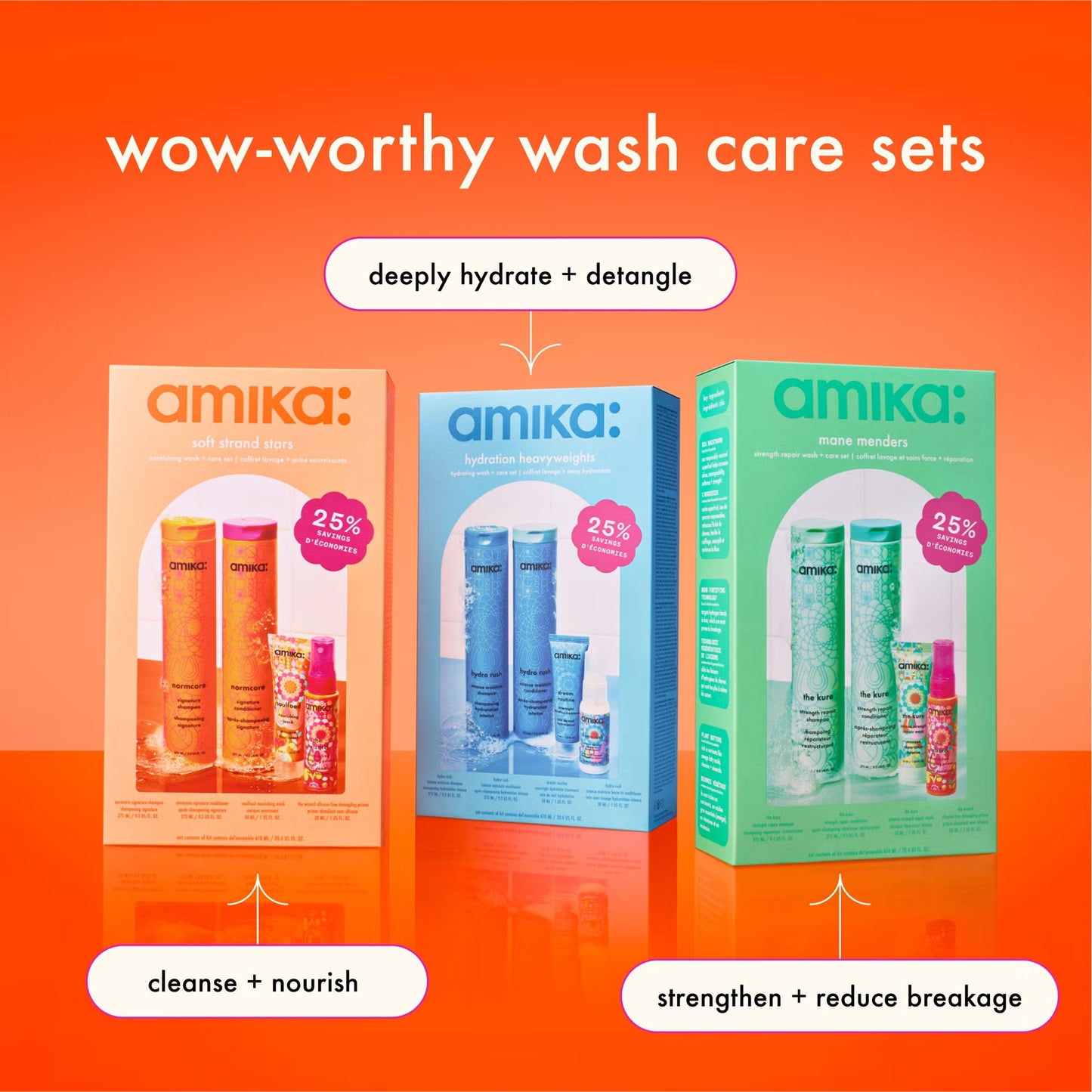 Amika Soft Strands Stars Nourishing Wash + Care Set