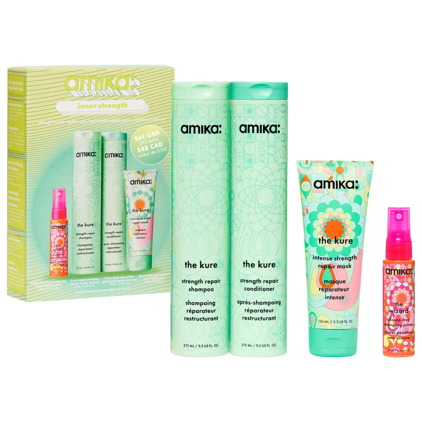 Amika The Kure Mane Menders Wash + Care Set