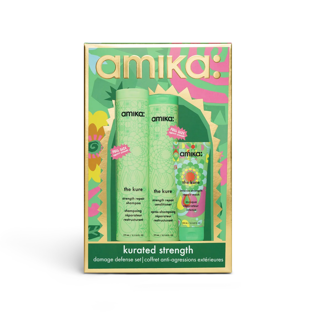 Amika kurated strength wash + care set