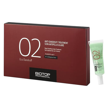 Biotop Professional 02 Eco Dandruff Anti-Dandruff Treatment 0.37oz (6 Ampoules)