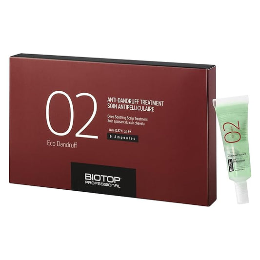 Biotop Professional 02 Eco Dandruff Anti-Dandruff Treatment 0.37oz (6 Ampoules)